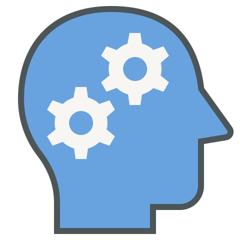 Head with cogs icon